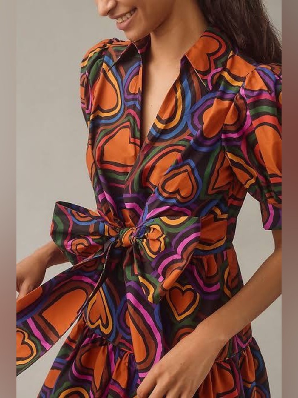 FARM Rio Short-Sleeve Bow-Front Mini Dress - Picture 2 of 12